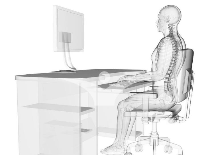 Pozitia corecta a&nbsp;spatelui si a&nbsp;gatului in timpul muncii la birou