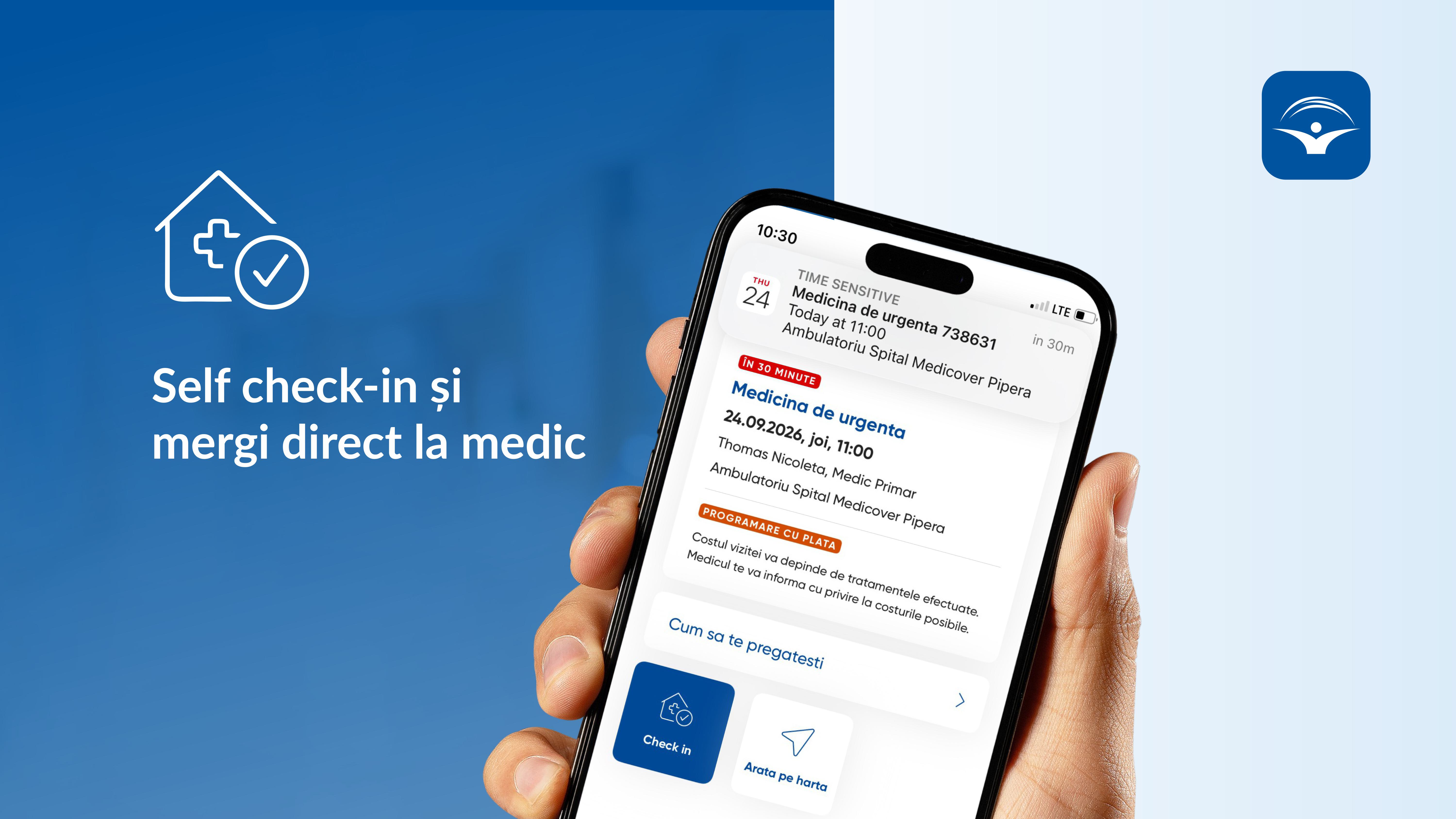 Self check-in și mergi direct la medic