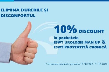 10% discount la pachetele ESWT pentru tratamentul non-invaziv al prostatitei si al disfunctiilor erectile